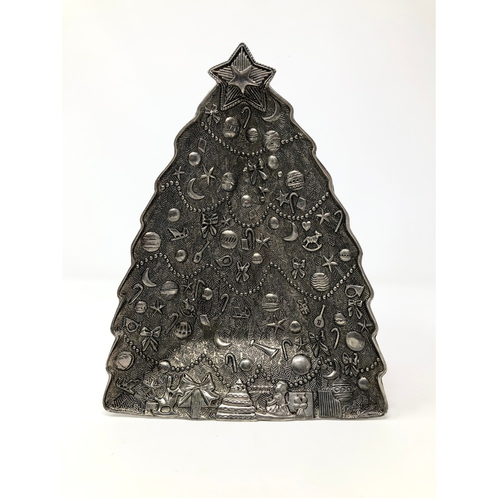 International Silver Co Silverplate Christmas Tree Candy Trinket Dish Tray